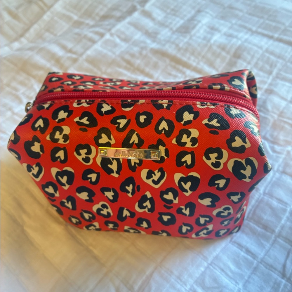 Stella & Dot Red Leopard Cosmetic Bag
